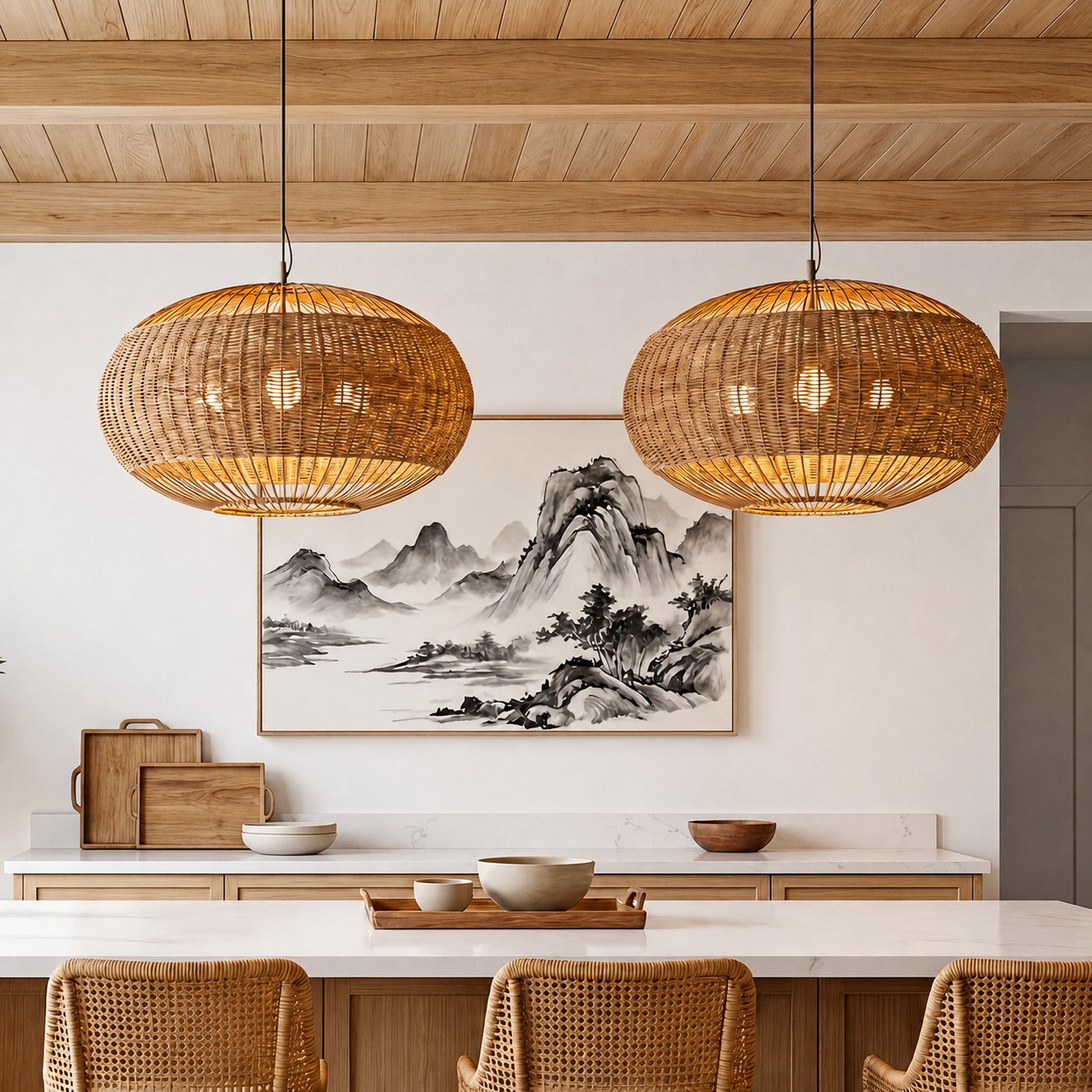 Barbara Coastal Rattan Pendant